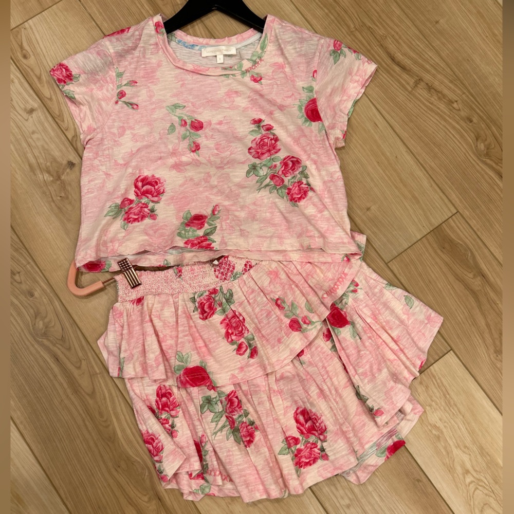 LoveShackFancy Skirt and Tshirt set